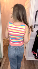 Load image into Gallery viewer, Multi-Colored Knit Tank With Cherry Detailing