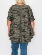 Load image into Gallery viewer, (Sizes: 3XL-5XL) Plus Size Camo Print Top