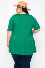 Load image into Gallery viewer, (Sizes: 3XL-5XL) Plus Size Green Babydoll Top