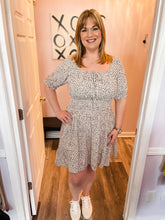 Load image into Gallery viewer, Plus Size Leopard Print Smocked Waist Dress