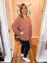 Load image into Gallery viewer, Plus Size Mauve & White Leopard Print Ruffle Tiered Long Sleeve Top