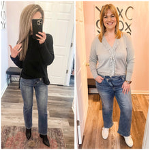 Load image into Gallery viewer, RISEN SHORT INSEAM Cross Button High Rise Straight Jeans (0-15, 1XL-3XL)