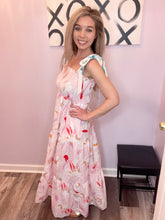 Load image into Gallery viewer, Multi-Colored Floral Abstract Print Maxi Dress