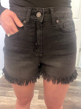 Load image into Gallery viewer, Black Mineral Washed Raw Hem Shorts (S-3XL)