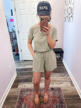 Load image into Gallery viewer, Sage Green Romper With Pockets