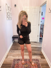 Load image into Gallery viewer, Black Mineral Washed Raw Hem Shorts (S-3XL)