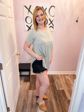 Load image into Gallery viewer, Plus Size Sage Green & Cream PomPom Lined Top