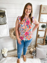Load image into Gallery viewer, Lilly Inspired Floral & Striped Lightweight Top