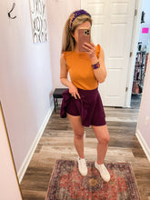 Load image into Gallery viewer, Purple Flared Pleated Skort (Built In Shorts) Clemson University GameDay