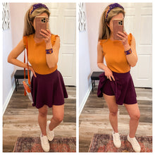 Load image into Gallery viewer, Purple Flared Pleated Skort (Built In Shorts) XS-3XL