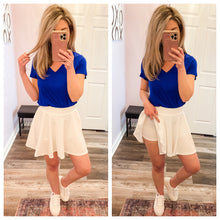 Load image into Gallery viewer, White Flared Pleated Skort (Built In Shorts) XS-3XL