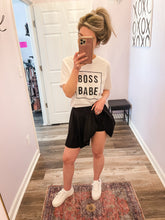 Load image into Gallery viewer, Black Flared Pleated Skort (Built In Shorts) XS-3XL