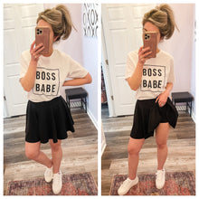 Load image into Gallery viewer, Black Flared Pleated Skort (Built In Shorts) XS-3XL