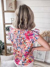 Load image into Gallery viewer, Lilly Inspired Floral & Striped Lightweight Top
