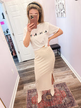 Load image into Gallery viewer, Oatmeal Buttoned Midi Skirt