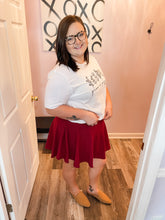 Load image into Gallery viewer, Wine Flared Pleated Skort (Built In Shorts) XS-3XL