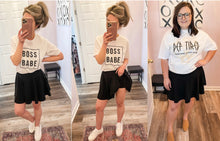 Load image into Gallery viewer, Black Flared Pleated Skort (Built In Shorts) XS-3XL