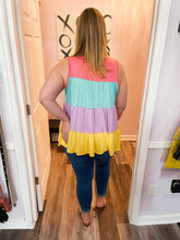 Load image into Gallery viewer, Plus Size Multi Color Block Top