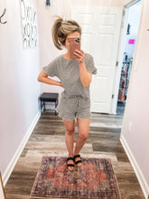 Load image into Gallery viewer, 2 Piece Striped Ruffle Top and Bottom Set