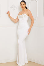 Load image into Gallery viewer, Ivory Rhinestone & Beaded Dress