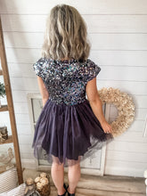 Load image into Gallery viewer, Short Sleeve Sequin & Tulle Mini Dress