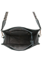 Load image into Gallery viewer, Dusty Dark Blue & Leopard Guitar Strap Crossbody Bag