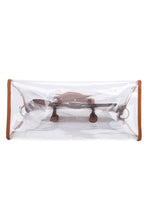 Load image into Gallery viewer, Stadium Clear & Taupe Satchel WITH Matching Crossbody Bag (2-in-1)