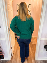 Load image into Gallery viewer, Green Braided Sleeve Sweater