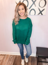 Load image into Gallery viewer, Green Braided Sleeve Sweater