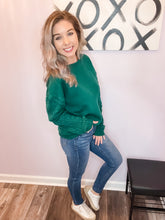 Load image into Gallery viewer, Green Braided Sleeve Sweater