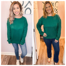 Load image into Gallery viewer, Green Braided Sleeve Sweater