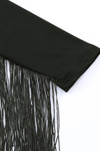 Load image into Gallery viewer, Black One Shoulder Fringed Bodysuit
