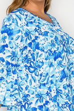 Load image into Gallery viewer, Plus Size Lilly Inspired Blue & White Floral Top (Sizes: 3XL-5XL)