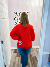 Load image into Gallery viewer, Merry Embroidered Red Turtleneck Sweater