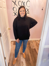 Load image into Gallery viewer, Black Turtleneck Side Slit Sweater