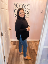 Load image into Gallery viewer, Black Turtleneck Side Slit Sweater