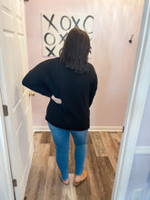 Load image into Gallery viewer, Black Turtleneck Side Slit Sweater