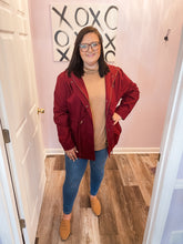 Load image into Gallery viewer, Wine Utility Jacket With Hood