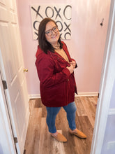 Load image into Gallery viewer, Wine Utility Jacket With Hood