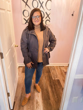 Load image into Gallery viewer, Dark Grey Utility Jacket With Hood