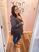 Load image into Gallery viewer, Dark Grey Utility Jacket With Hood