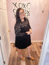 Load image into Gallery viewer, Plus Size Floral Mesh Sleeve Dress