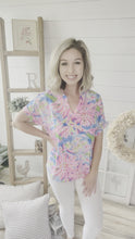 Load and play video in Gallery viewer, Lilly Inspired Floral V Neck Lightweight Top
