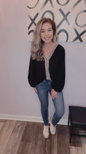 Load and play video in Gallery viewer, Black & Leopard Middle Lined Long Sleeve Top
