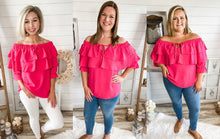 Load image into Gallery viewer, Ruffled Tiered Off Shoulder Top