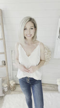 Load and play video in Gallery viewer, White Scalloped Tank Top