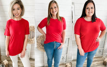 Load image into Gallery viewer, Red Short Sleeve Top
