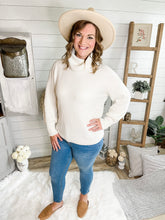 Load image into Gallery viewer, Vanilla Bean Button Sleeve Ribbed Turtleneck Sweater