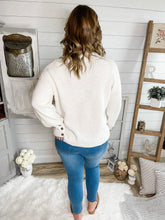 Load image into Gallery viewer, Vanilla Bean Button Sleeve Ribbed Turtleneck Sweater