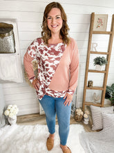 Load image into Gallery viewer, Asymmetrical Cow Print Lightweight Sweater